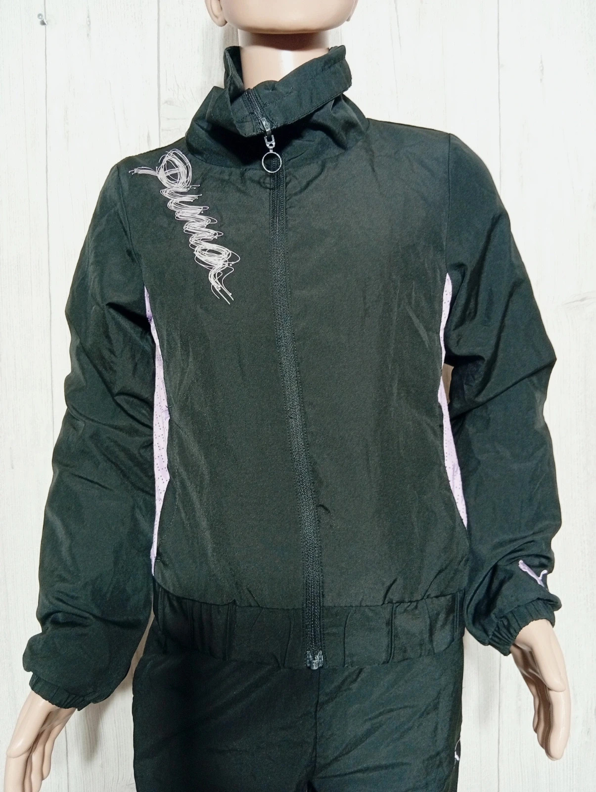 Ensemble de survêtement 2 pieces fille - taille 10 ans (140 cm) - puma - couleur noir et lila – Puma – taille 10 ans / 140 cm 2
