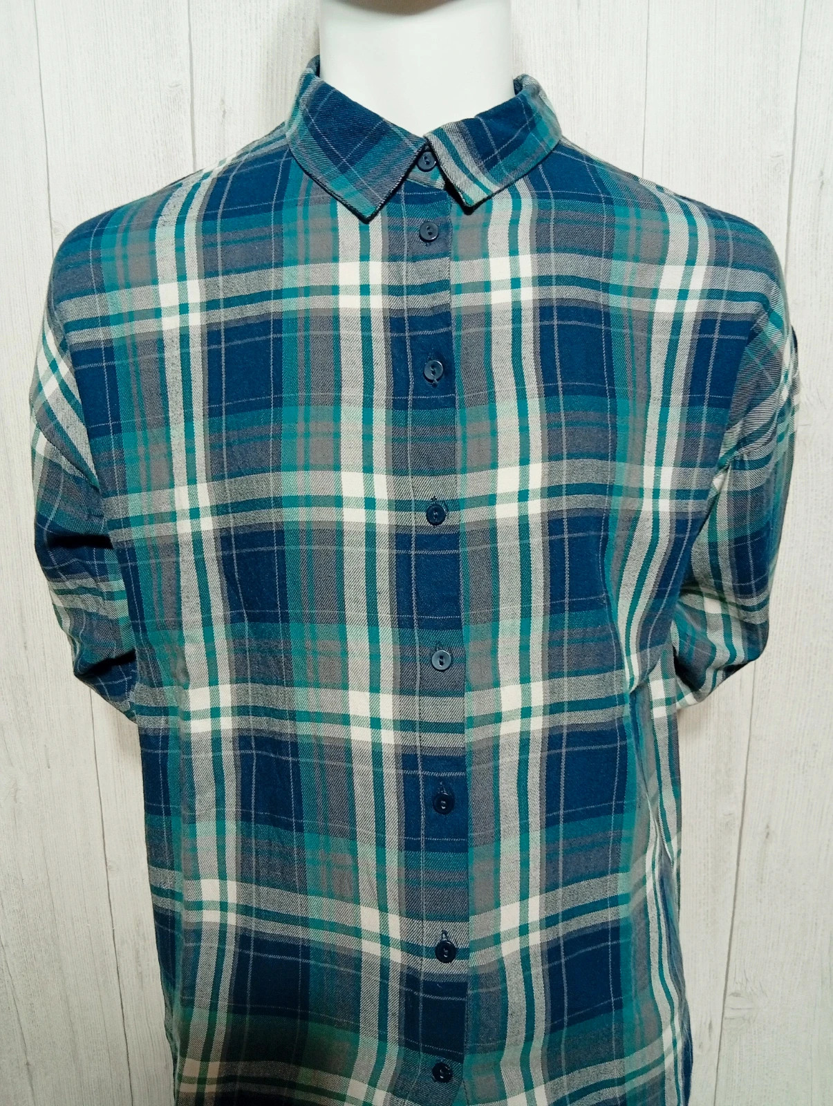 Chemise a carreaux manches longues homme- taille M/38- Gemo- couleur marine vert – Gémo – taille M 2