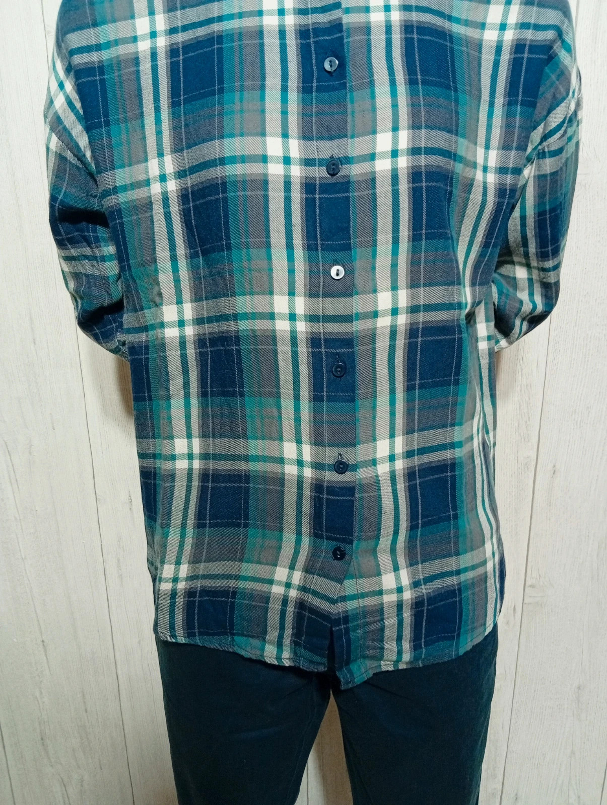 Chemise a carreaux manches longues homme- taille M/38- Gemo- couleur marine vert – Gémo – taille M 3
