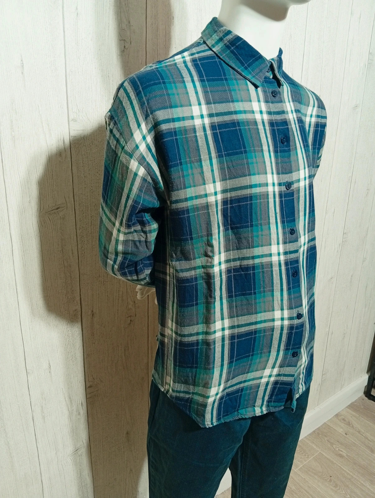 Chemise a carreaux manches longues homme- taille M/38- Gemo- couleur marine vert – Gémo – taille M 4