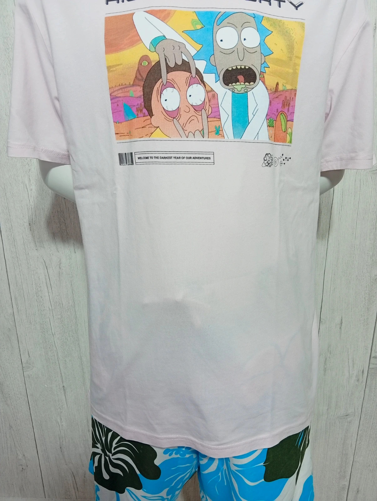 T-shirt imprimé manches courtes homme - taille M/38 - rick et marty - couleur rose multicolore – Rick and Morty – taille M 3