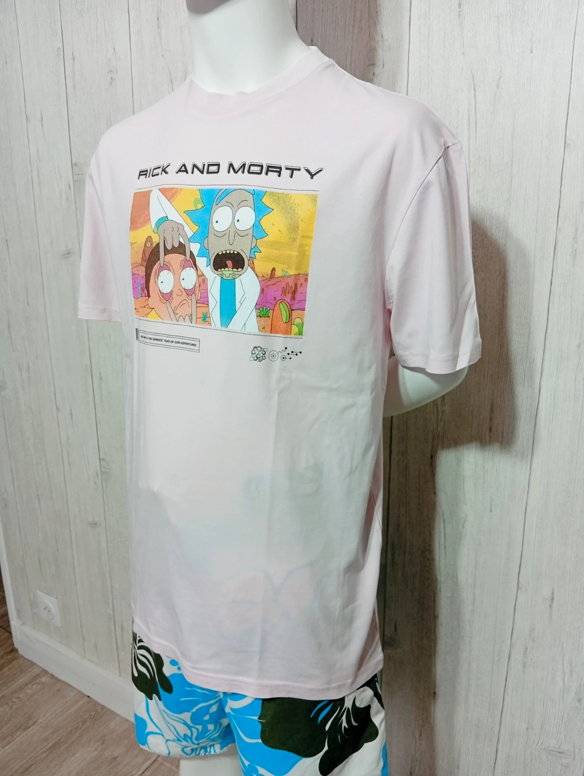 T-shirt imprimé manches courtes homme - taille M/38 - rick et marty - couleur rose multicolore – Rick and Morty – taille M 5