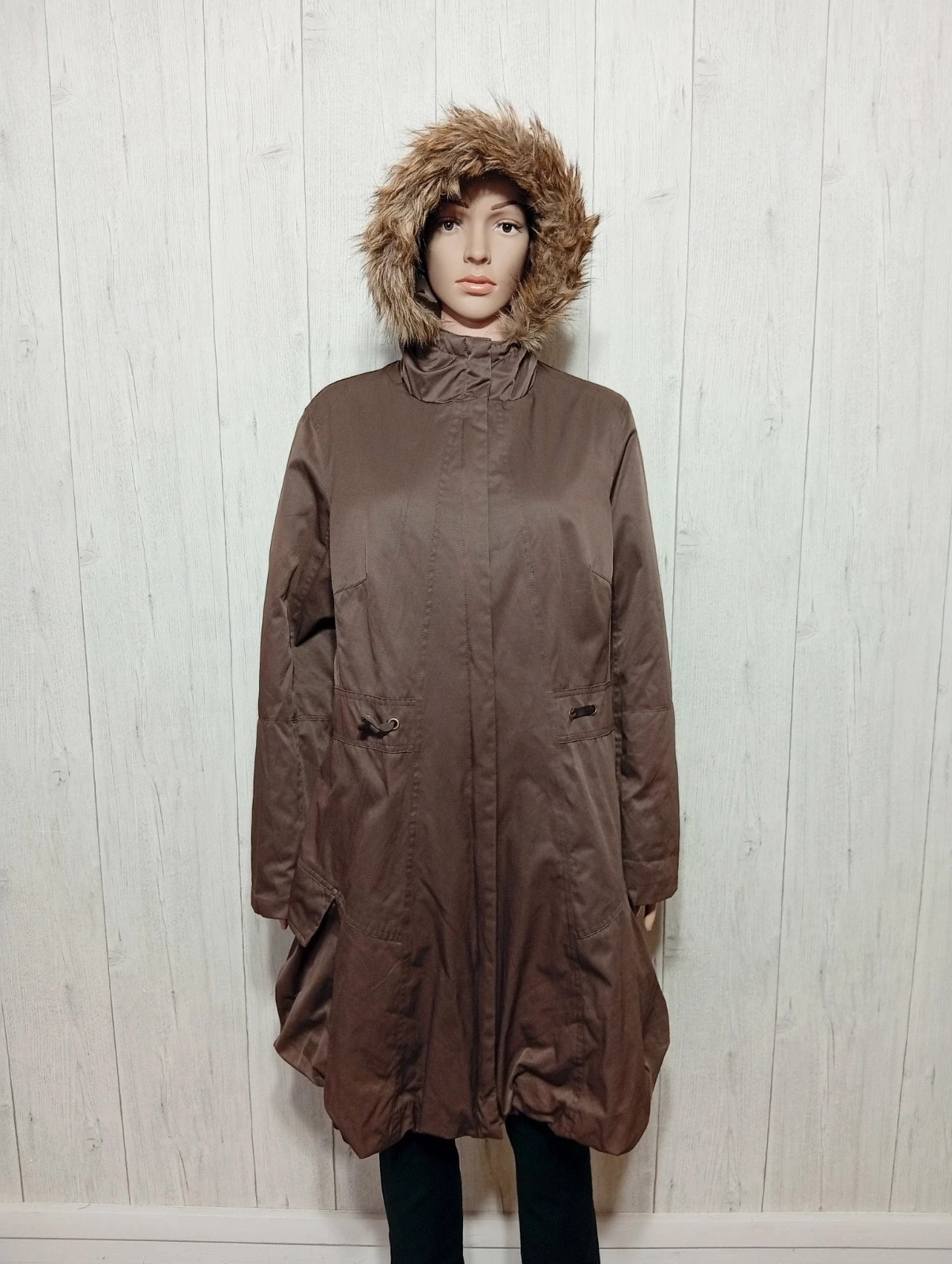 Parkas d'hiver a capuche femme - taille 52 - Anne Weyburn - couleur marron