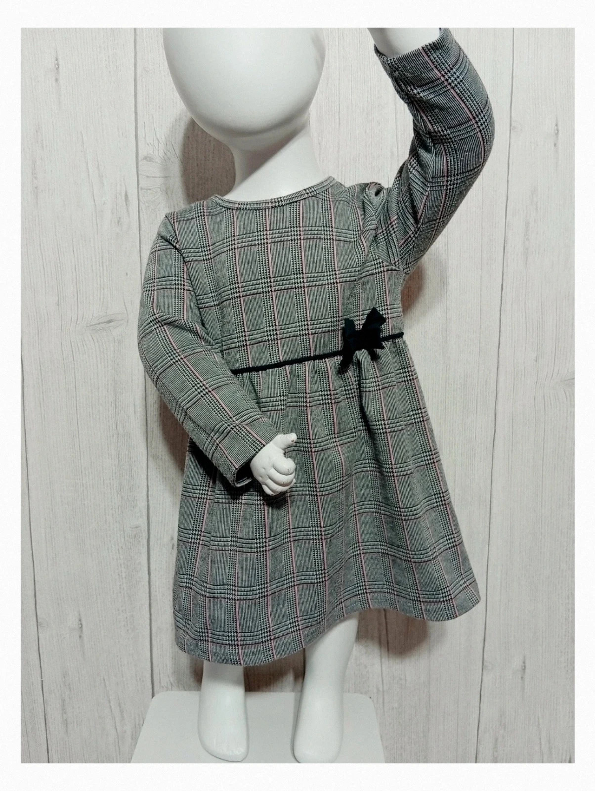 Robe fille - taille 12/18 mois (86 cm) - primark - couleur gris noir rose – Primark – taille 18-24 mois / 86 cm