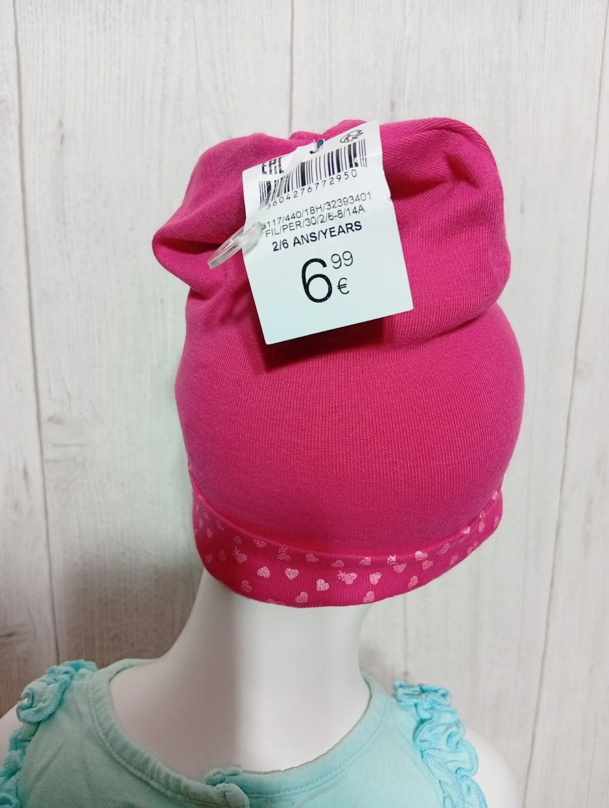 Bonnet fille - taille 2/6 ans -, okaidi - couleur fushia - neuf avec étiquette – Okaïdi – taille 3-5 ans, 53 cm 2