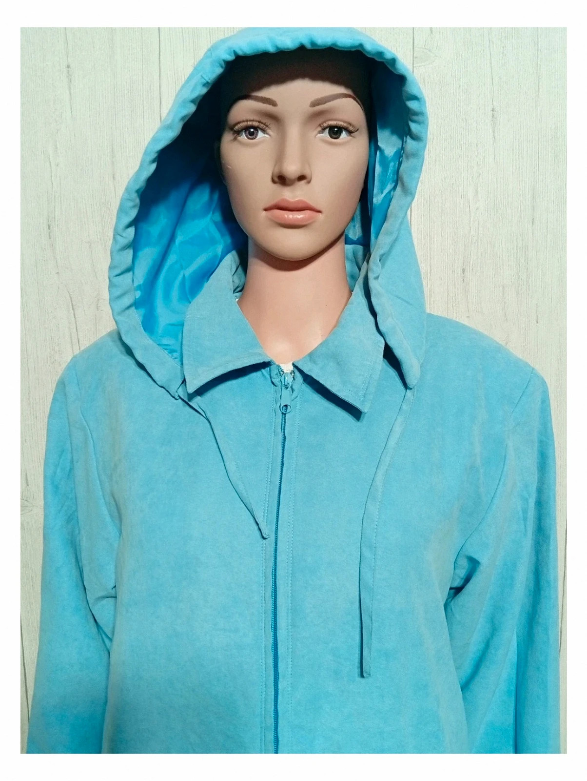 Parkas a capuche femme - taille 38/40 - daxon - couleur bleu clair – Daxon – taille M / 38 / 10 2