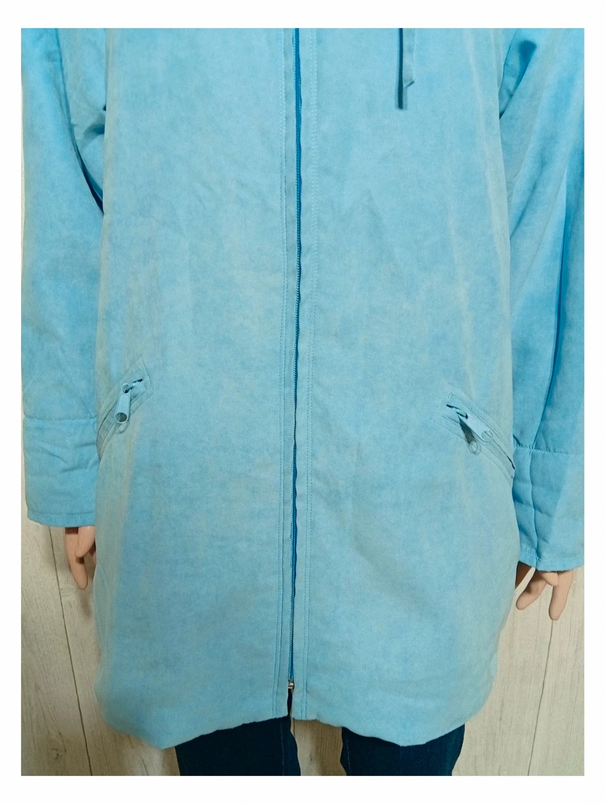Parkas a capuche femme - taille 38/40 - daxon - couleur bleu clair – Daxon – taille M / 38 / 10 3