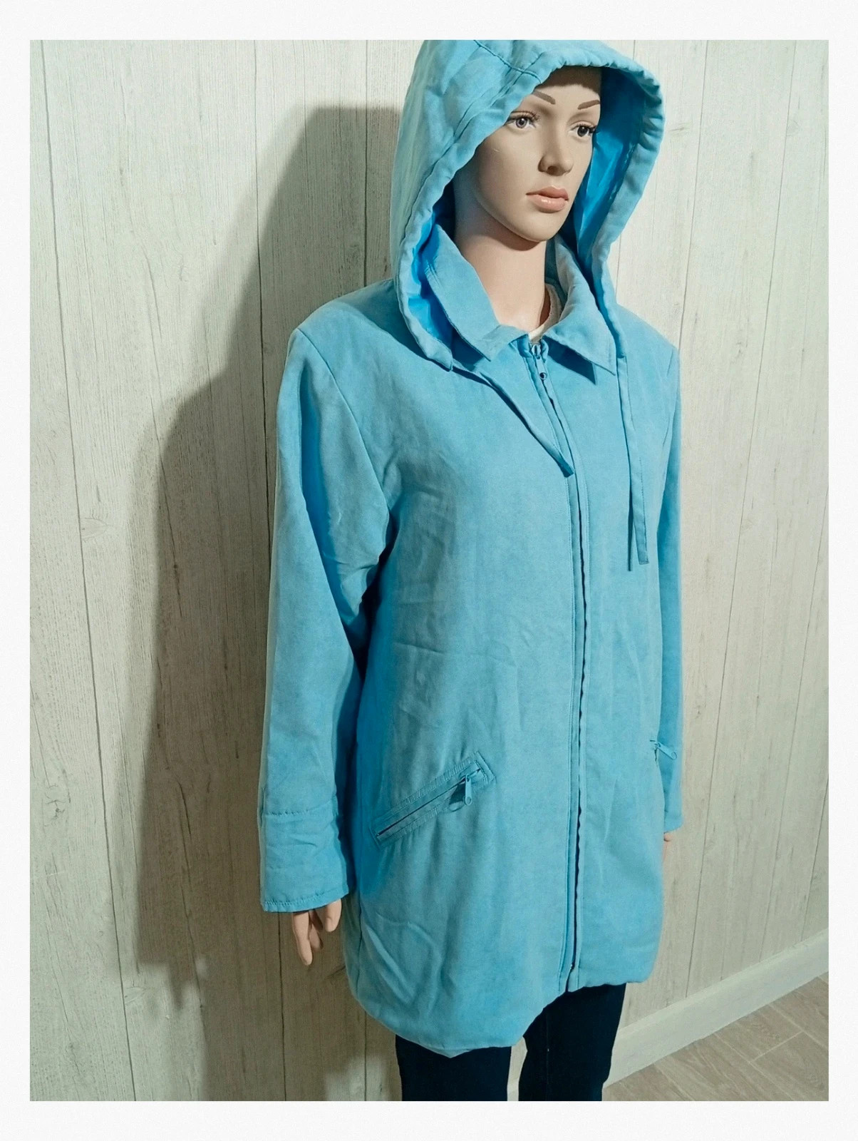 Parkas a capuche femme - taille 38/40 - daxon - couleur bleu clair – Daxon – taille M / 38 / 10 4