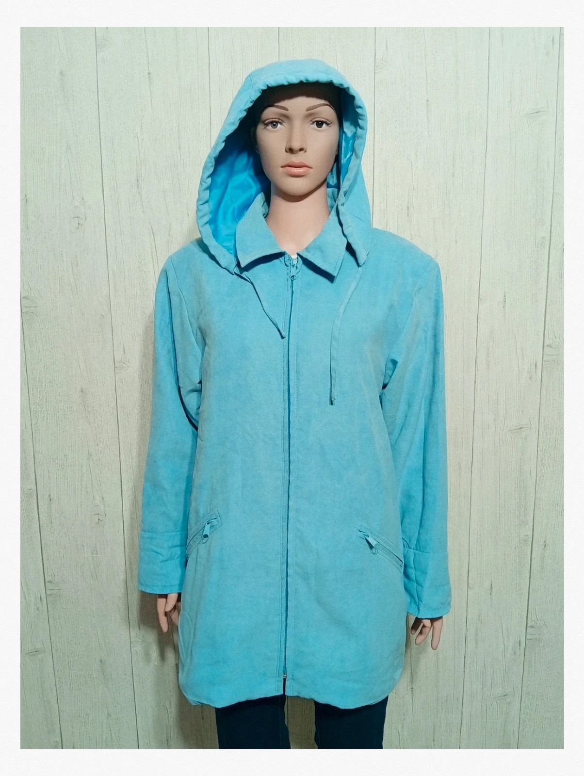 Parkas a capuche femme - taille 38/40 - daxon - couleur bleu clair