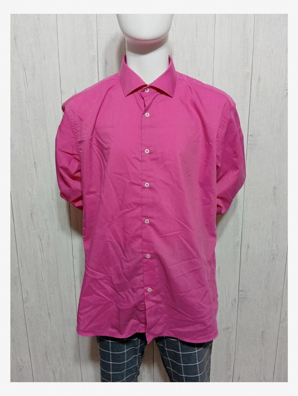 Chemise unis manches longues homme - taille XL/42 - Marion Roth - couleur fushia – Marion Roth – taille XL