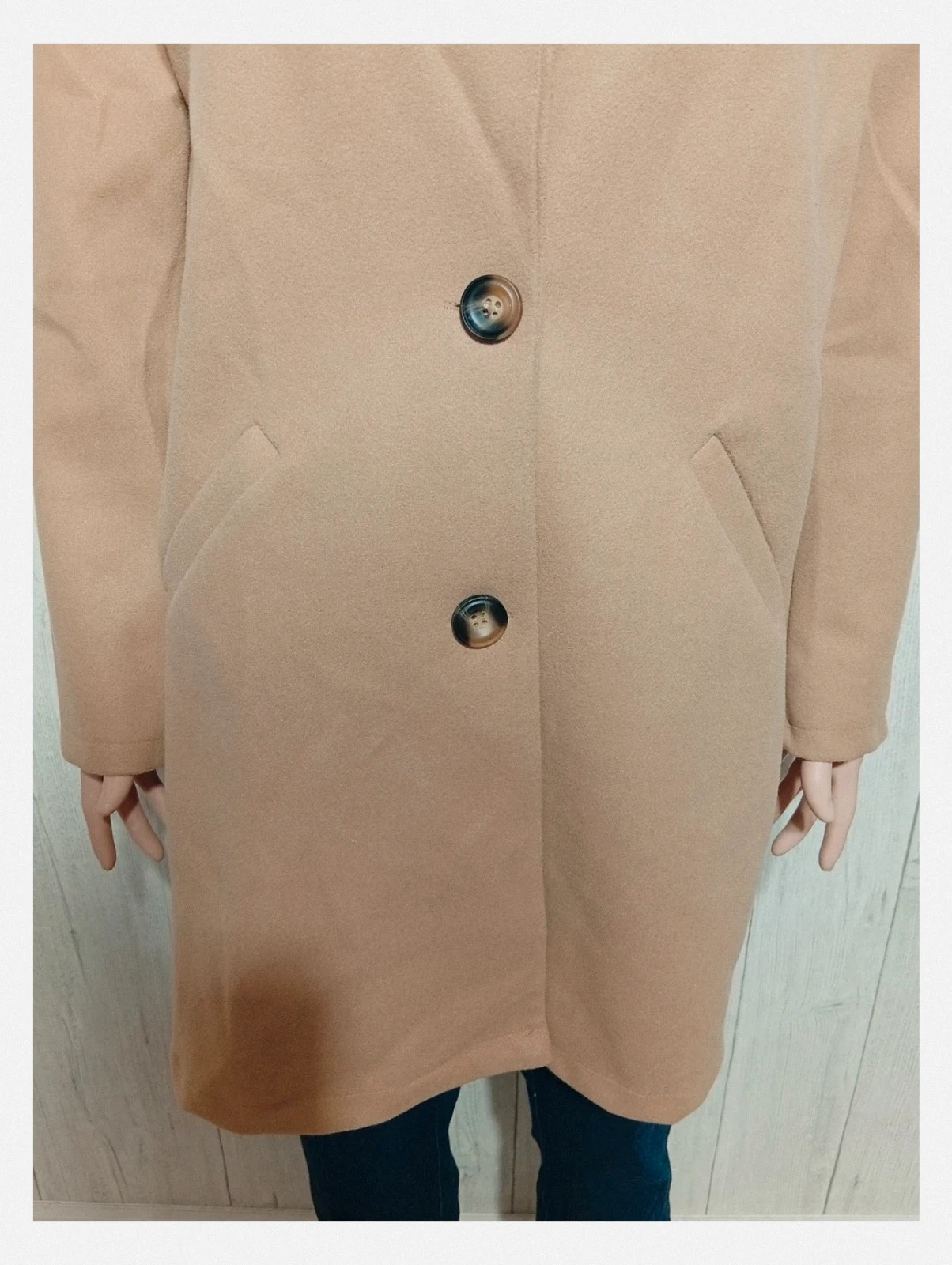 Manteau long d'hiver femme - taille M/38 - Made in Italy - couleur beige – M-Made in Italy – taille M / 38 / 10 3