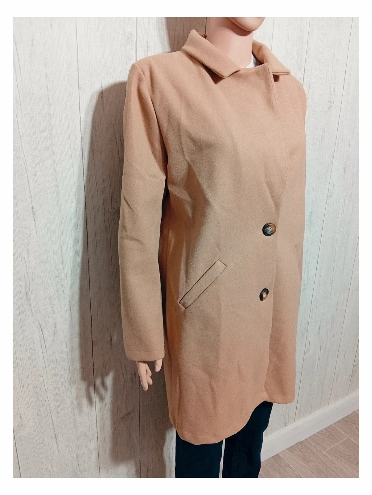 Manteau long d'hiver femme - taille M/38 - Made in Italy - couleur beige – M-Made in Italy – taille M / 38 / 10 4