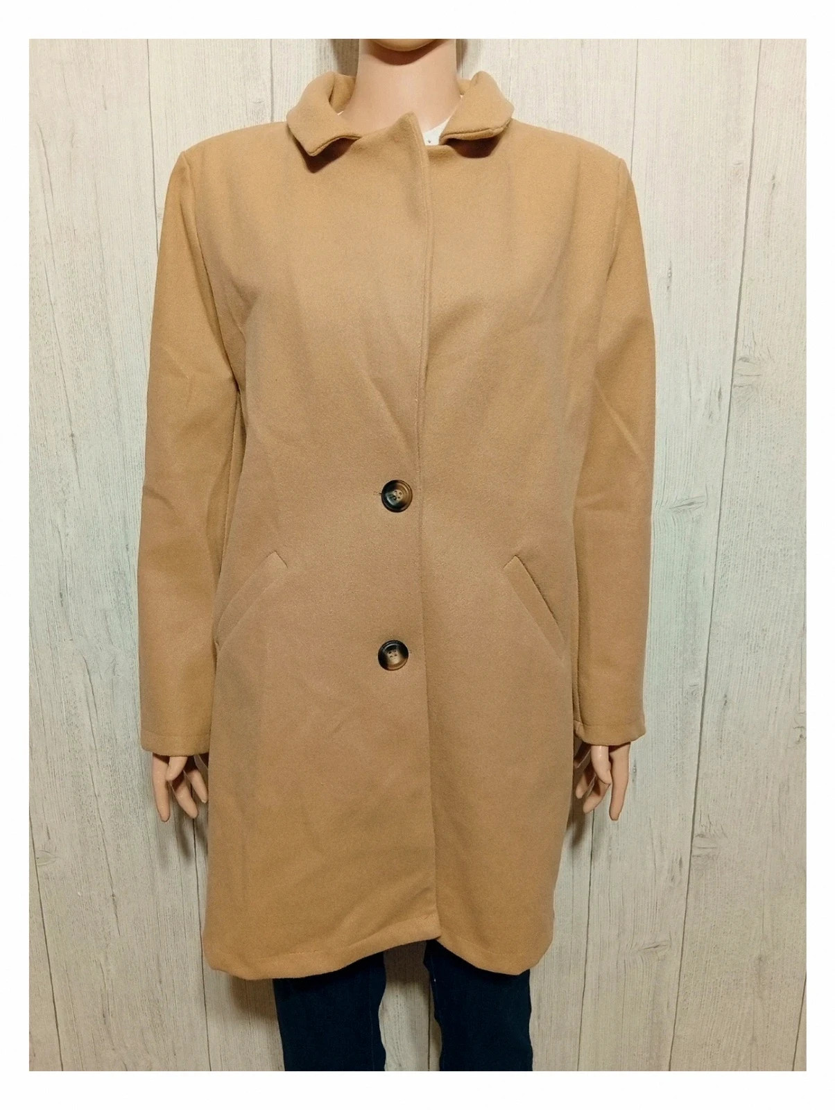 Manteau long d'hiver femme - taille M/38 - Made in Italy - couleur beige