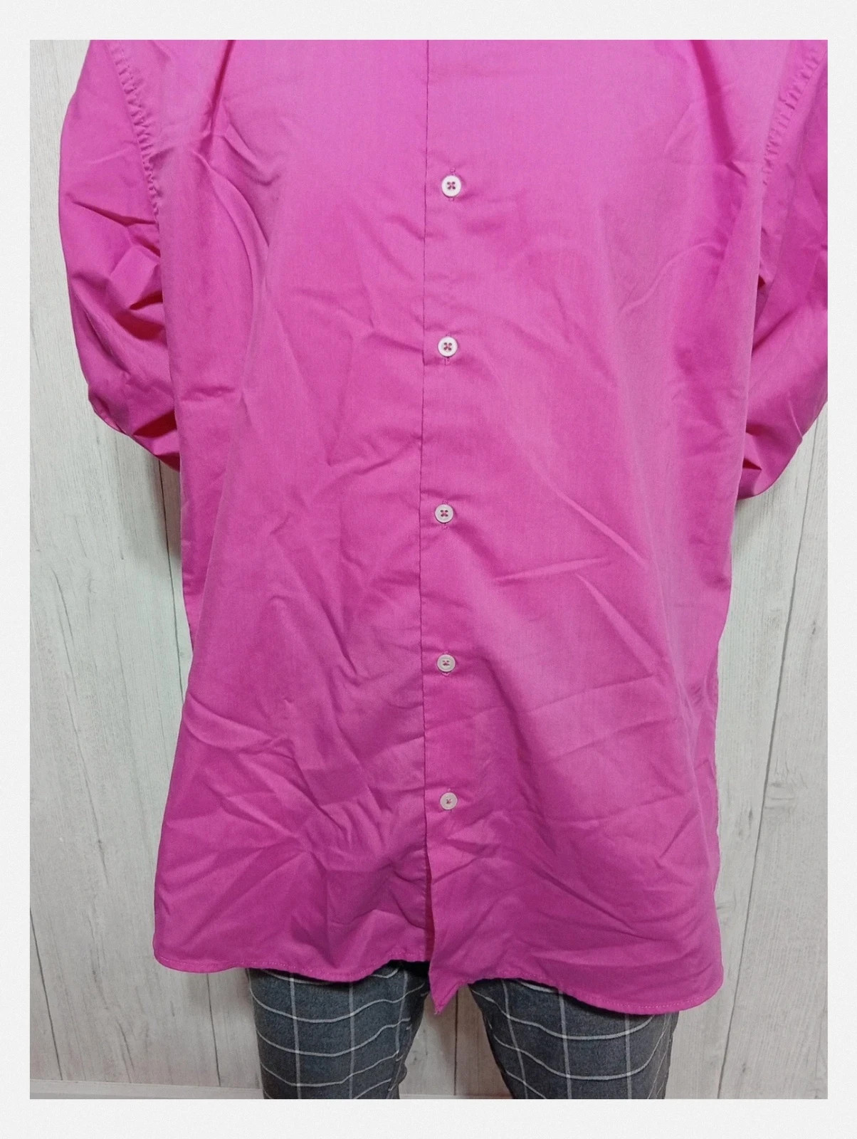 Chemise unis manches longues homme - taille XL/42 - Marion Roth - couleur fushia – Marion Roth – taille XL 3