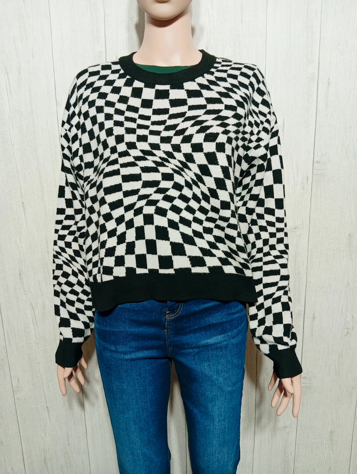 Pull d'hiver femme - taille L/40 - fbsister- couleur noir et blanc