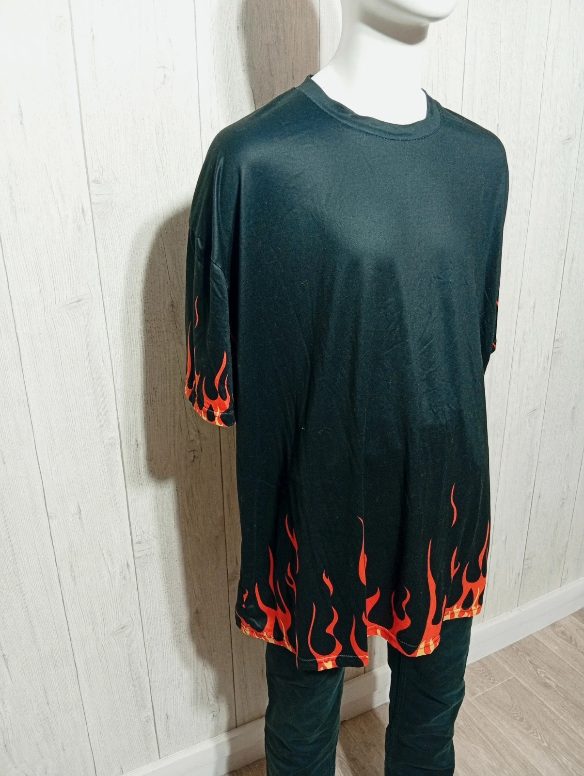 T-shirt imprimé manche courte homme - taille 40/42 - shein - couleur noir orange jaune – Shein – taille L 4