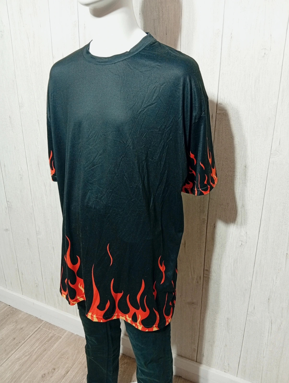 T-shirt imprimé manche courte homme - taille 40/42 - shein - couleur noir orange jaune – Shein – taille L 5