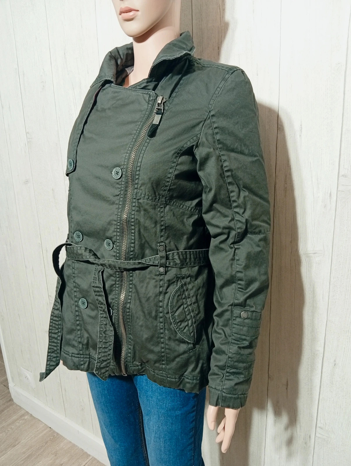 Trench femme - taille M/38 - Garcia jeans - couleur gris – Garcia Jeans – taille M / 38 / 10 5