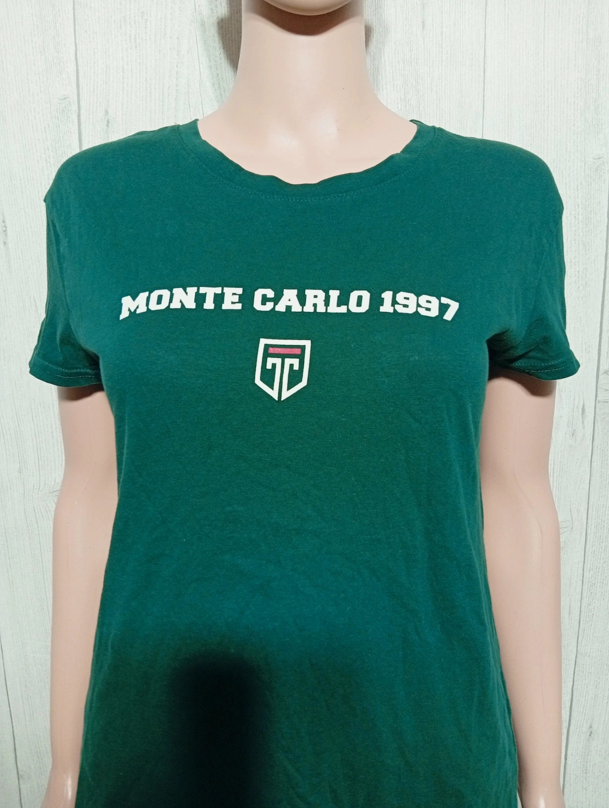 T-shirt imprimé manche courte femme- taille S/36 - bershka - couleur vert foncé blanc – Bershka – taille S / 36 / 8 2