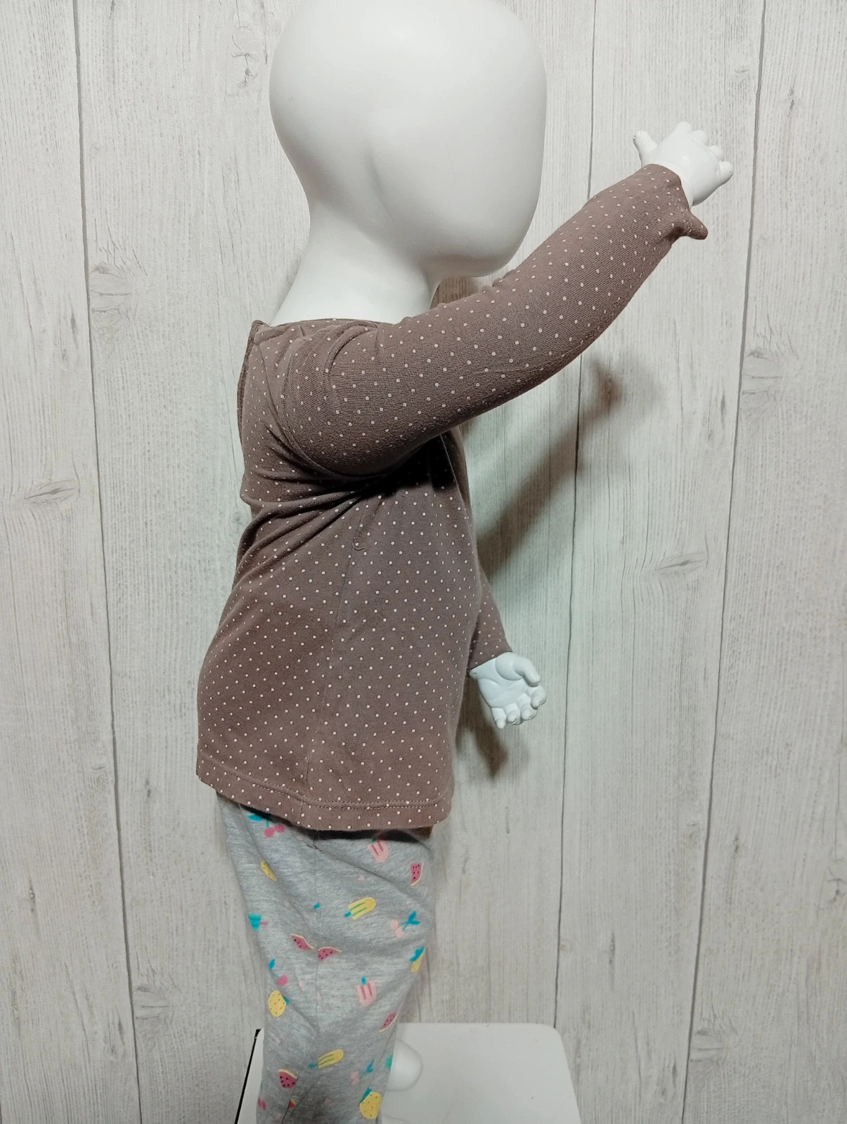 T-shirt imprimé manche longue fille - taille 18 mois (80 cm) - inextenso- couleur marron et blanc – In Extenso – taille 12-18 mois / 80 cm 4