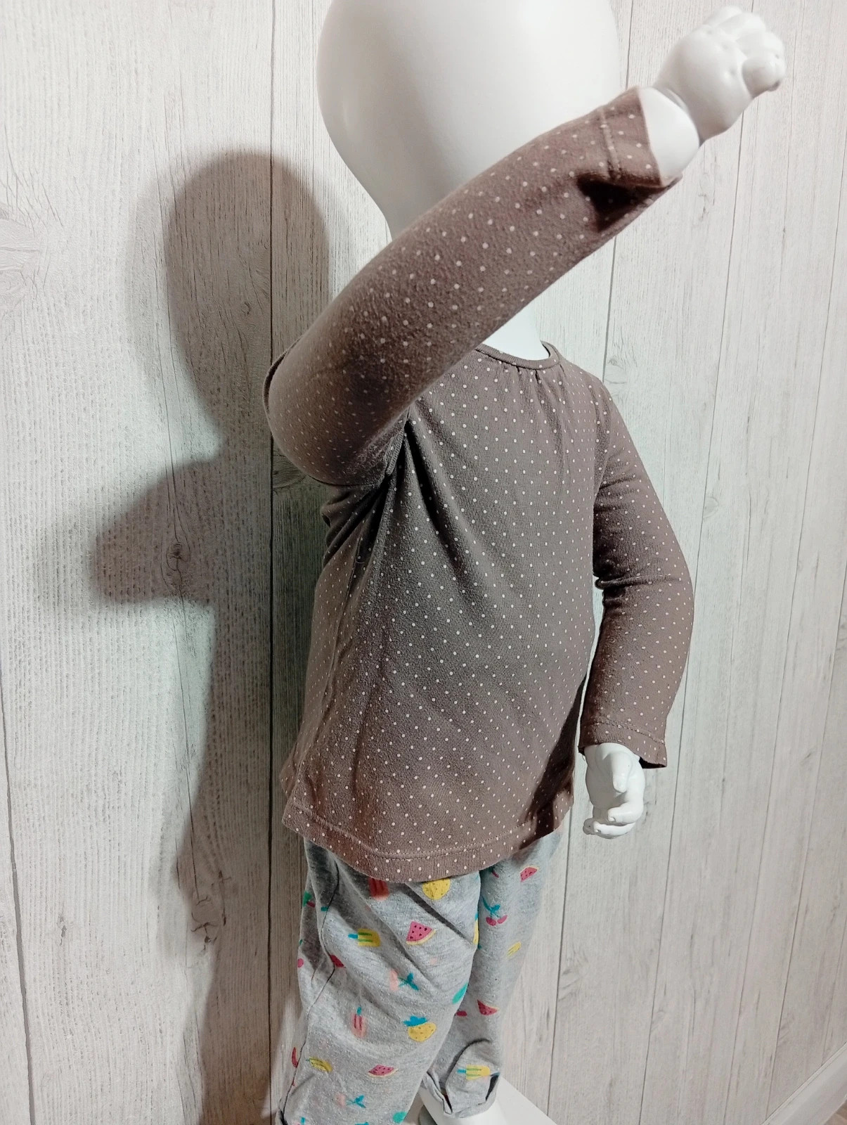 T-shirt imprimé manche longue fille - taille 18 mois (80 cm) - inextenso- couleur marron et blanc – In Extenso – taille 12-18 mois / 80 cm 3