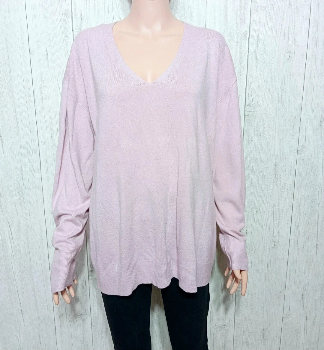Pull dhiver col V femme - Taille XXXL/46 - Tex - couleur rose