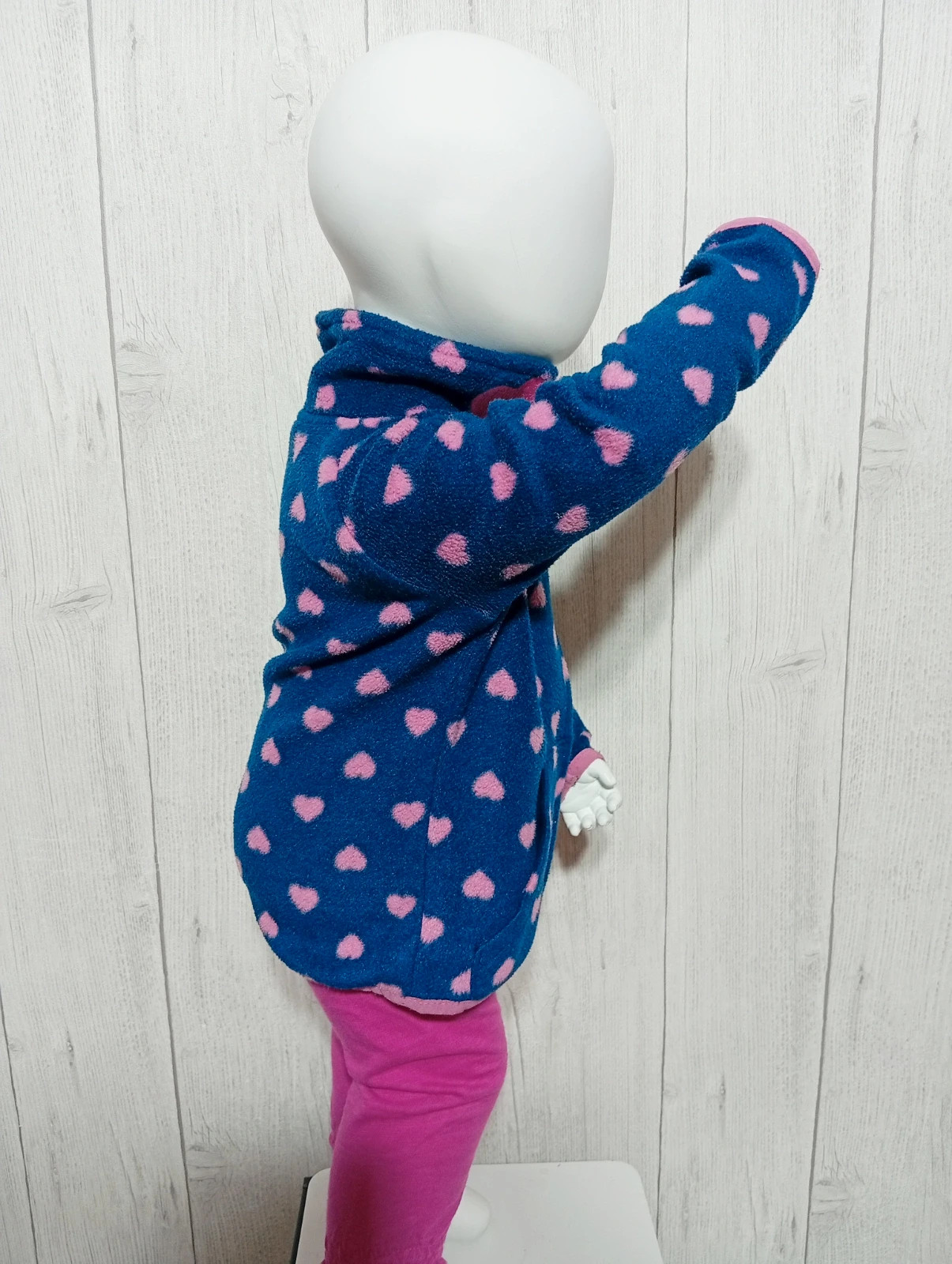 Pull polaire imprimé - taille 12/24 mois fille - poco piano - couleur marine fushia – Pocopiano – taille 12-18 mois / 80 cm 4