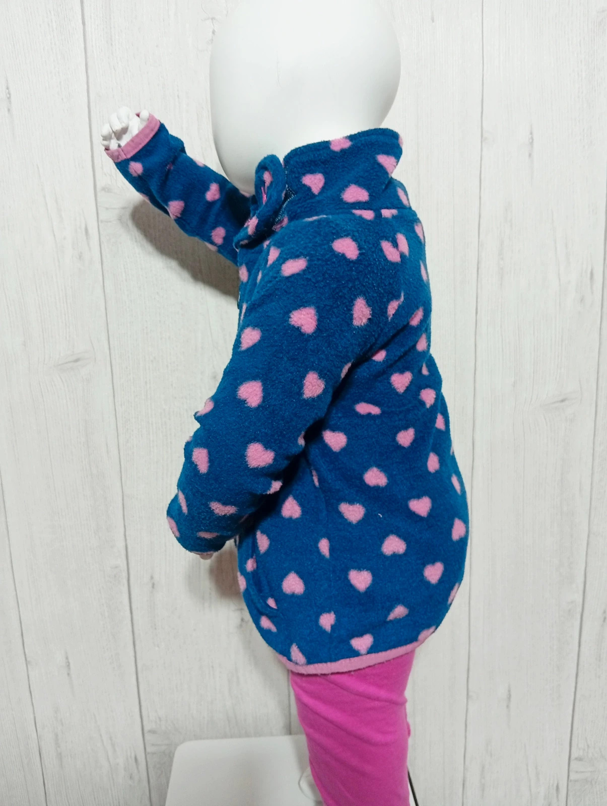 Pull polaire imprimé - taille 12/24 mois fille - poco piano - couleur marine fushia – Pocopiano – taille 12-18 mois / 80 cm 5