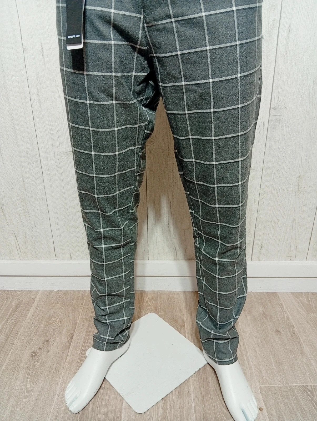Pantalon de costume a carreaux homme - taille XL/42 (W33) - uniplay - couleur gris blanc noir – Uniplay – taille XL 3