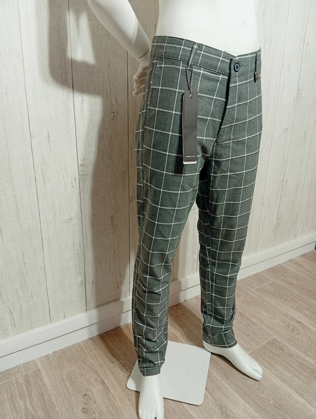 Pantalon de costume a carreaux homme - taille XL/42 (W33) - uniplay - couleur gris blanc noir – Uniplay – taille XL 4