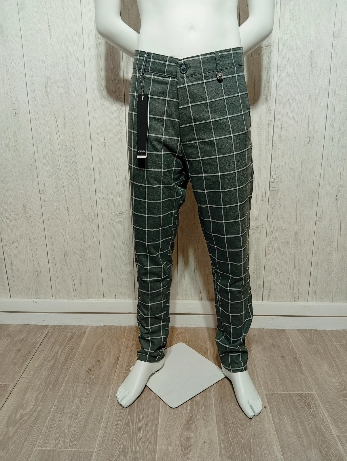 Pantalon de costume a carreaux homme - taille XL/42 (W33) - uniplay - couleur gris blanc noir – Uniplay – taille XL