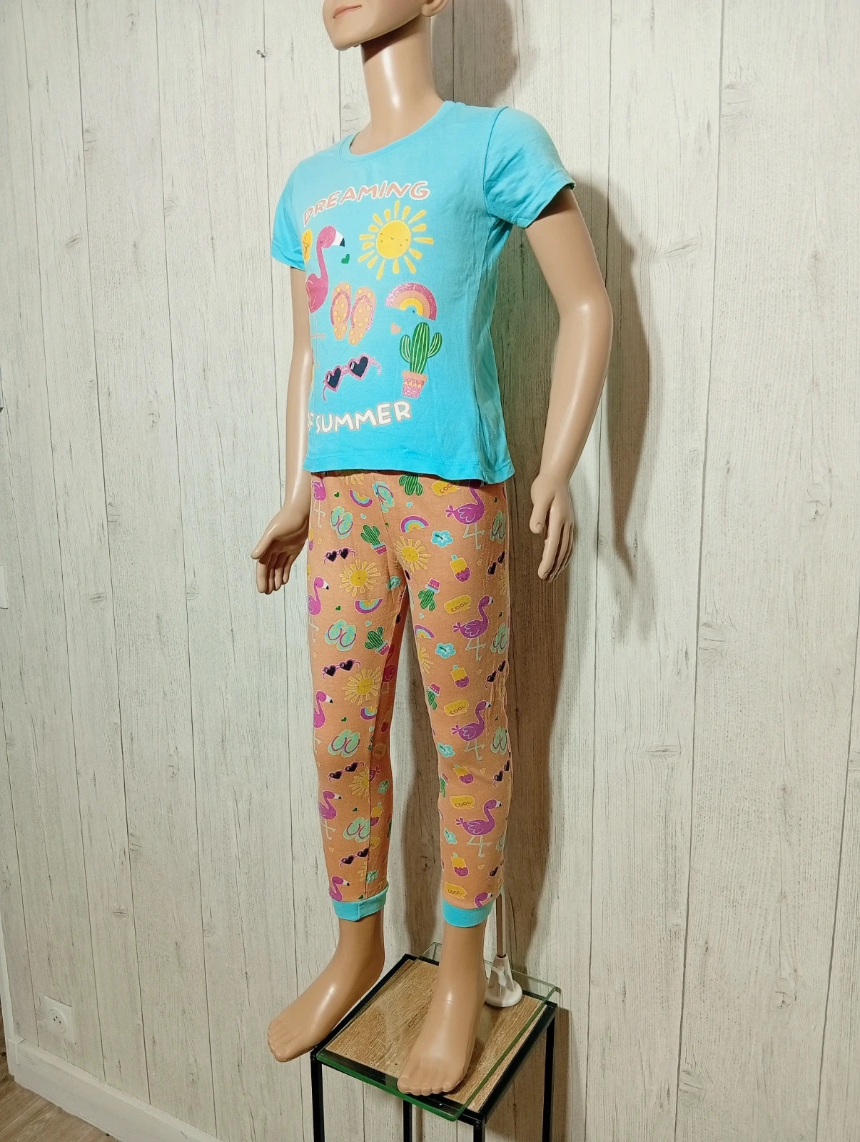 Ensemble de pyjama 2 pieces - taille 7/8 ans - B&M- couleur corail turquoise multicolore – B&M – taille 7 ans / 122 cm 5