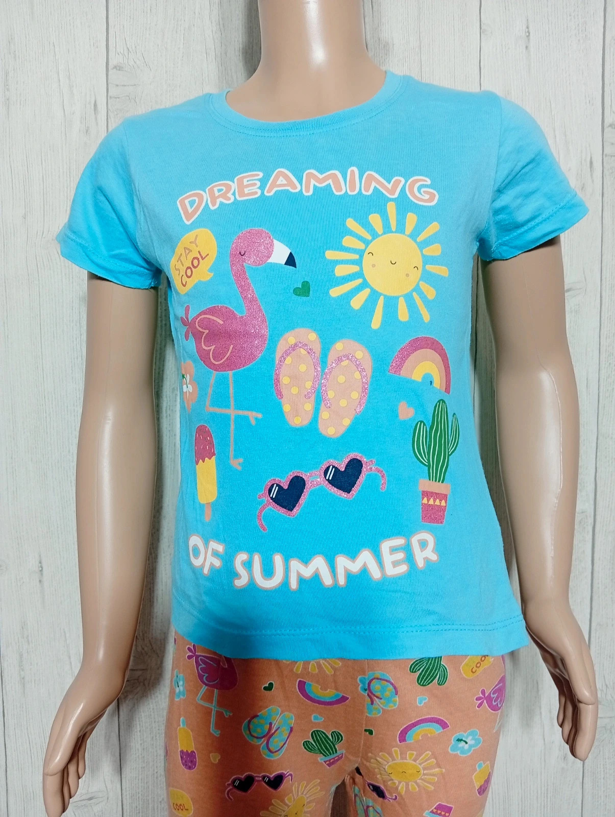 Ensemble de pyjama 2 pieces - taille 7/8 ans - B&M- couleur corail turquoise multicolore – B&M – taille 7 ans / 122 cm 2