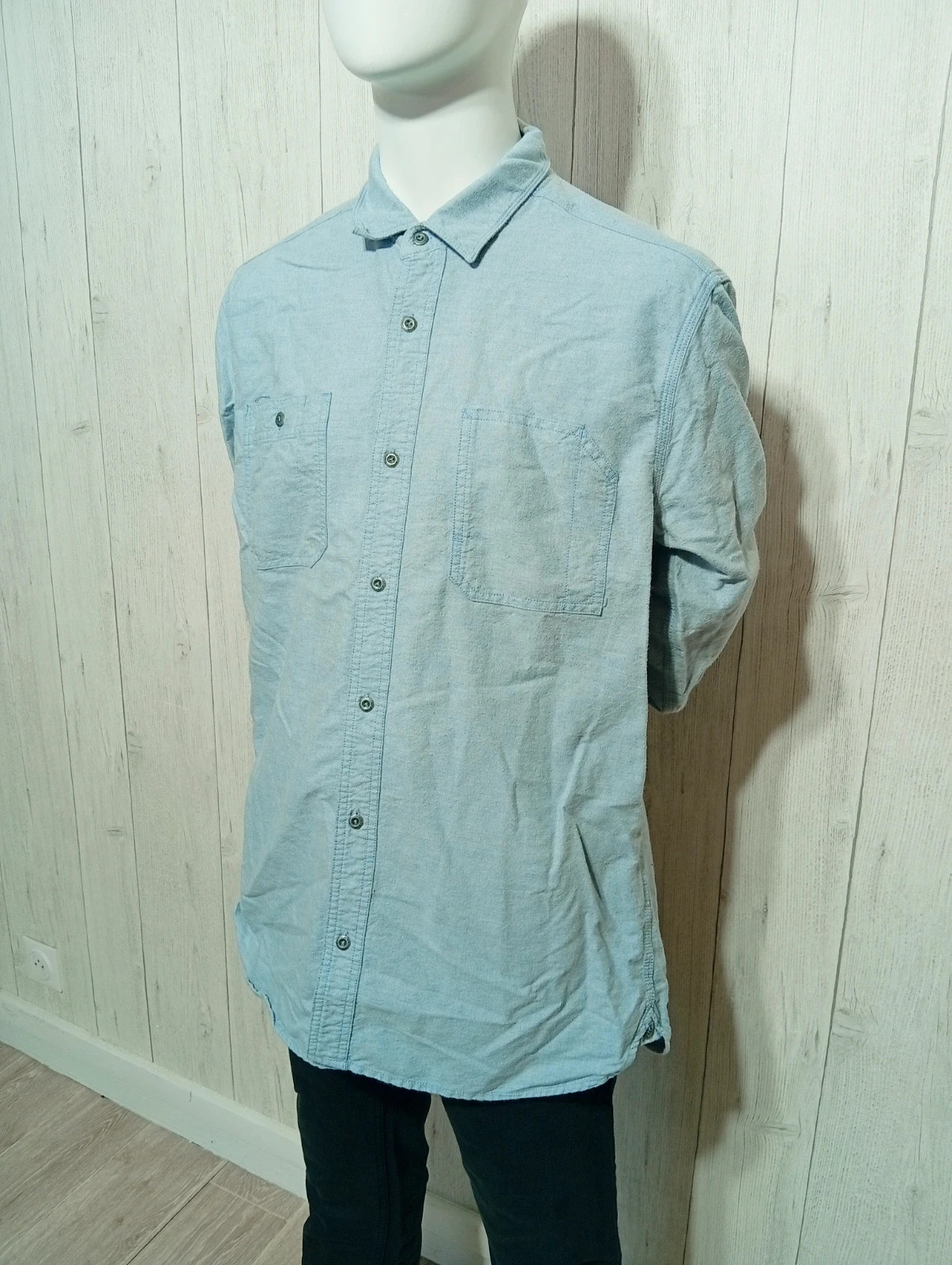 Chemise unis manches longues homme- taille XL/42 - bonobo - couleur bleu clair – Bonobo – taille XL 5
