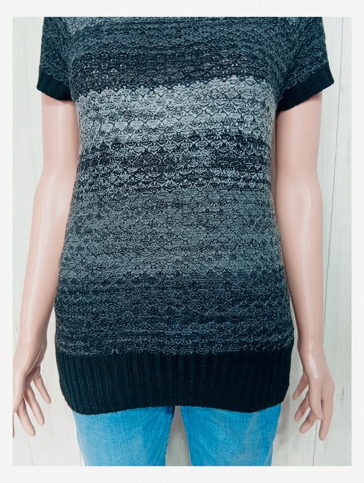 Pull femme col roulé noir et gris - taille M/38 - mim – Mim – taille M / 38 / 10 3