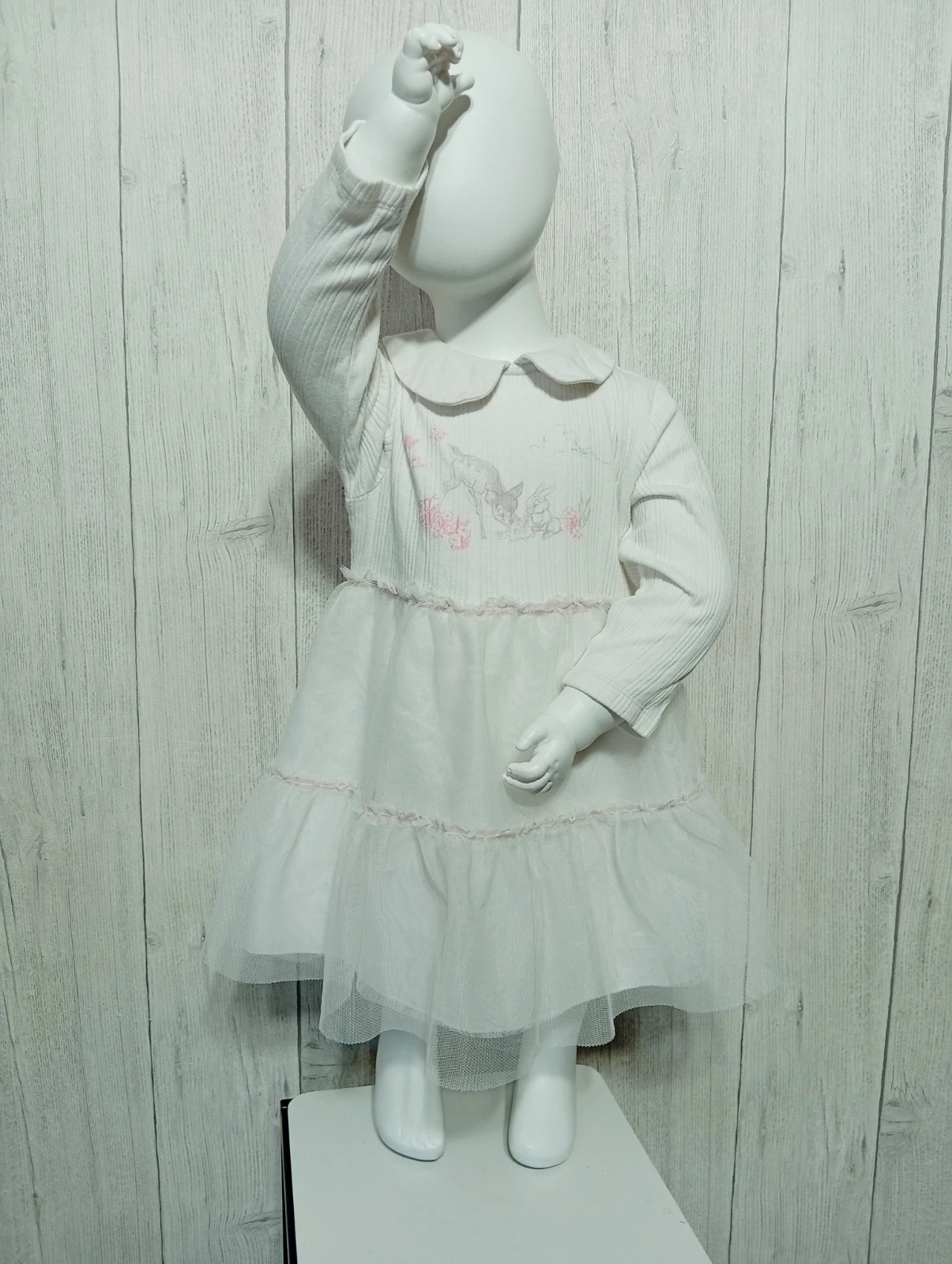 Robe bambi fille - taille 12/18 mois (86 cm) - Disney baby - couleur blanc