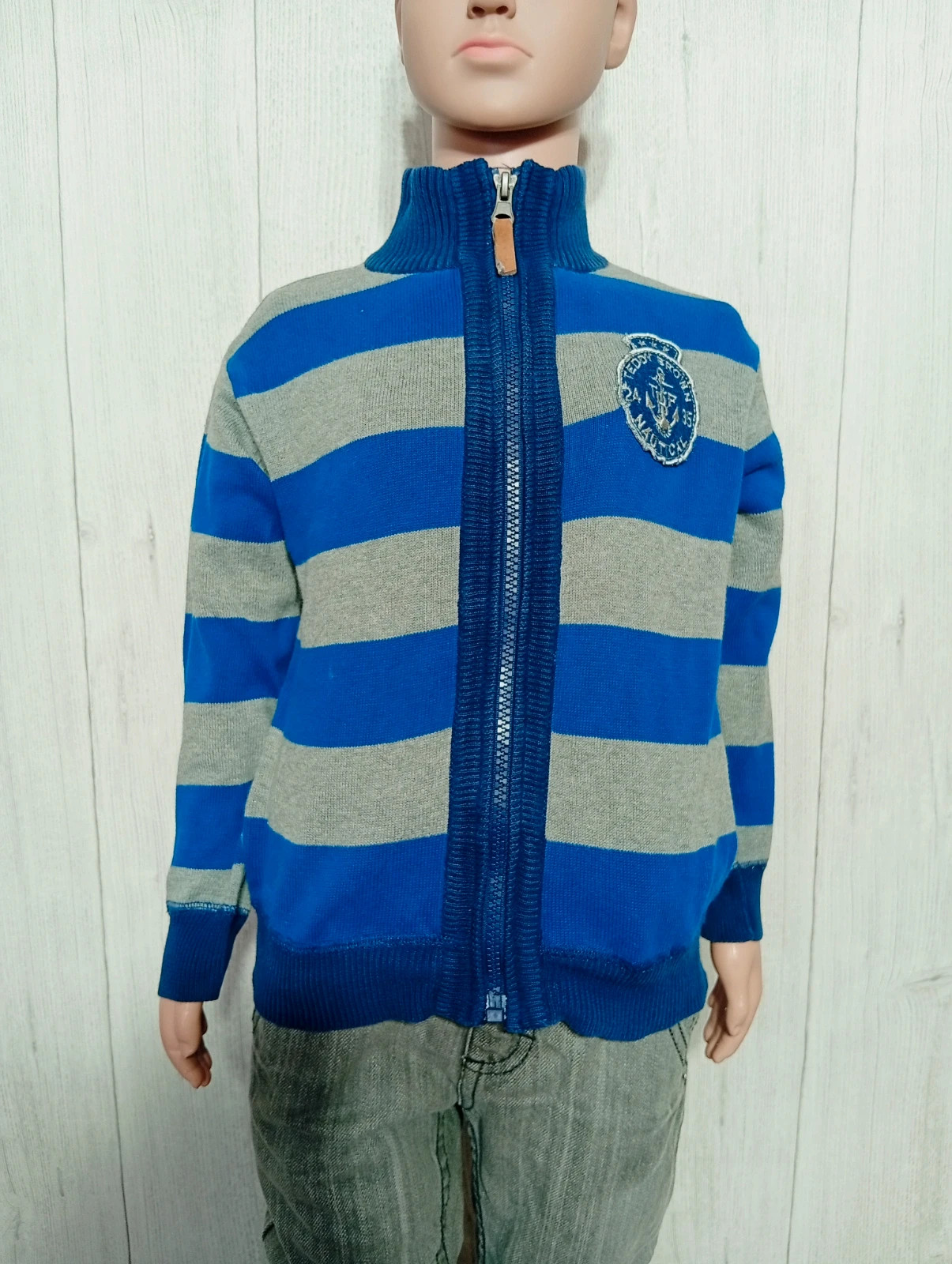 Gilet zippé garcon-taille 4 ans - teddy brown - couleur gris marine bleu – Teddy Brown – taille 4 ans / 104 cm