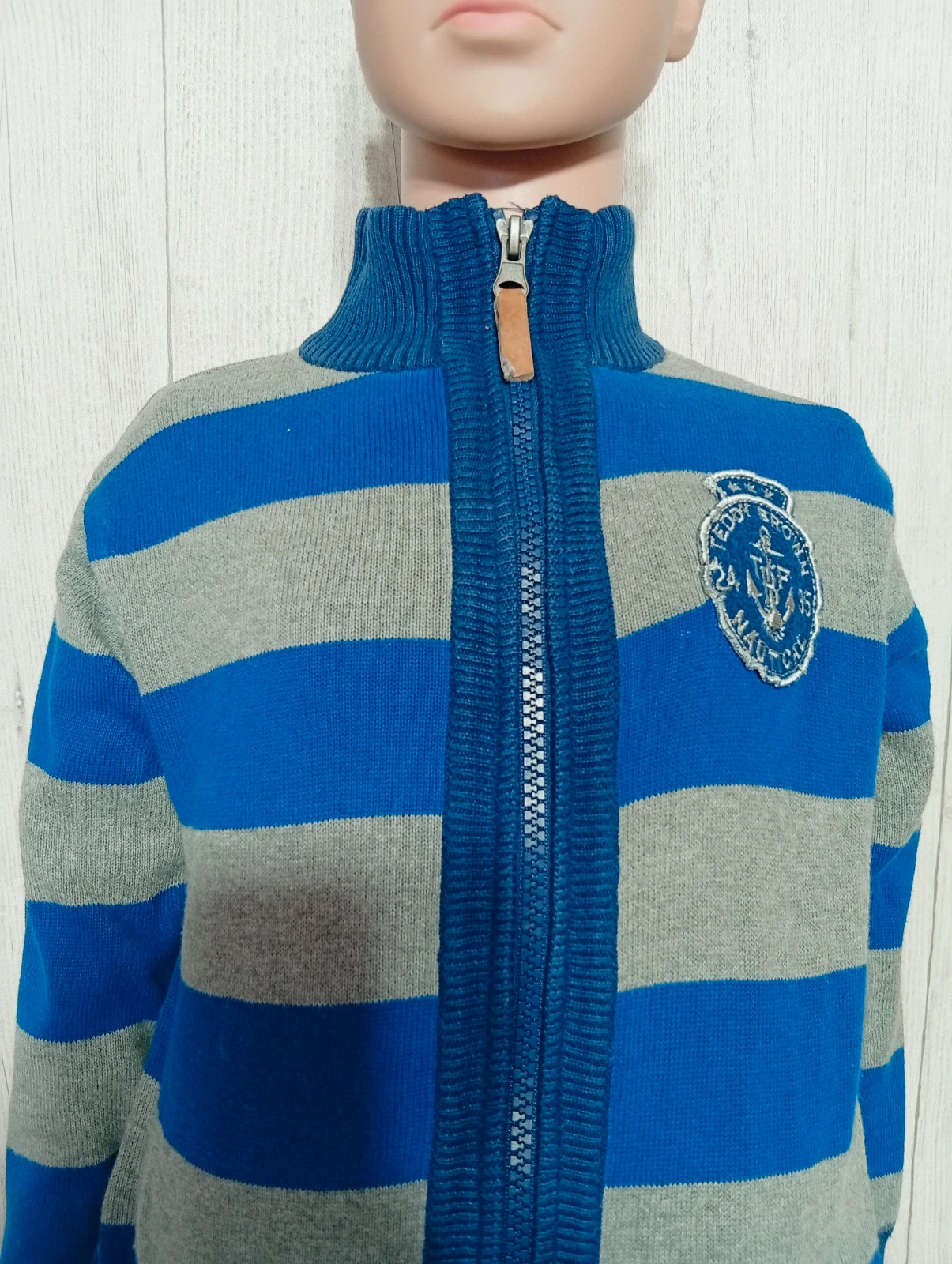 Gilet zippé garcon-taille 4 ans - teddy brown - couleur gris marine bleu – Teddy Brown – taille 4 ans / 104 cm 2