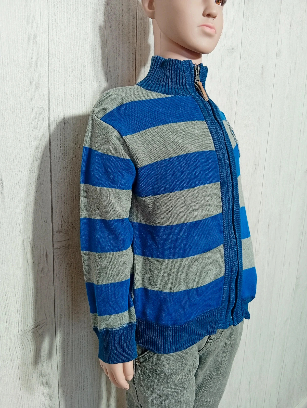 Gilet zippé garcon-taille 4 ans - teddy brown - couleur gris marine bleu – Teddy Brown – taille 4 ans / 104 cm 4