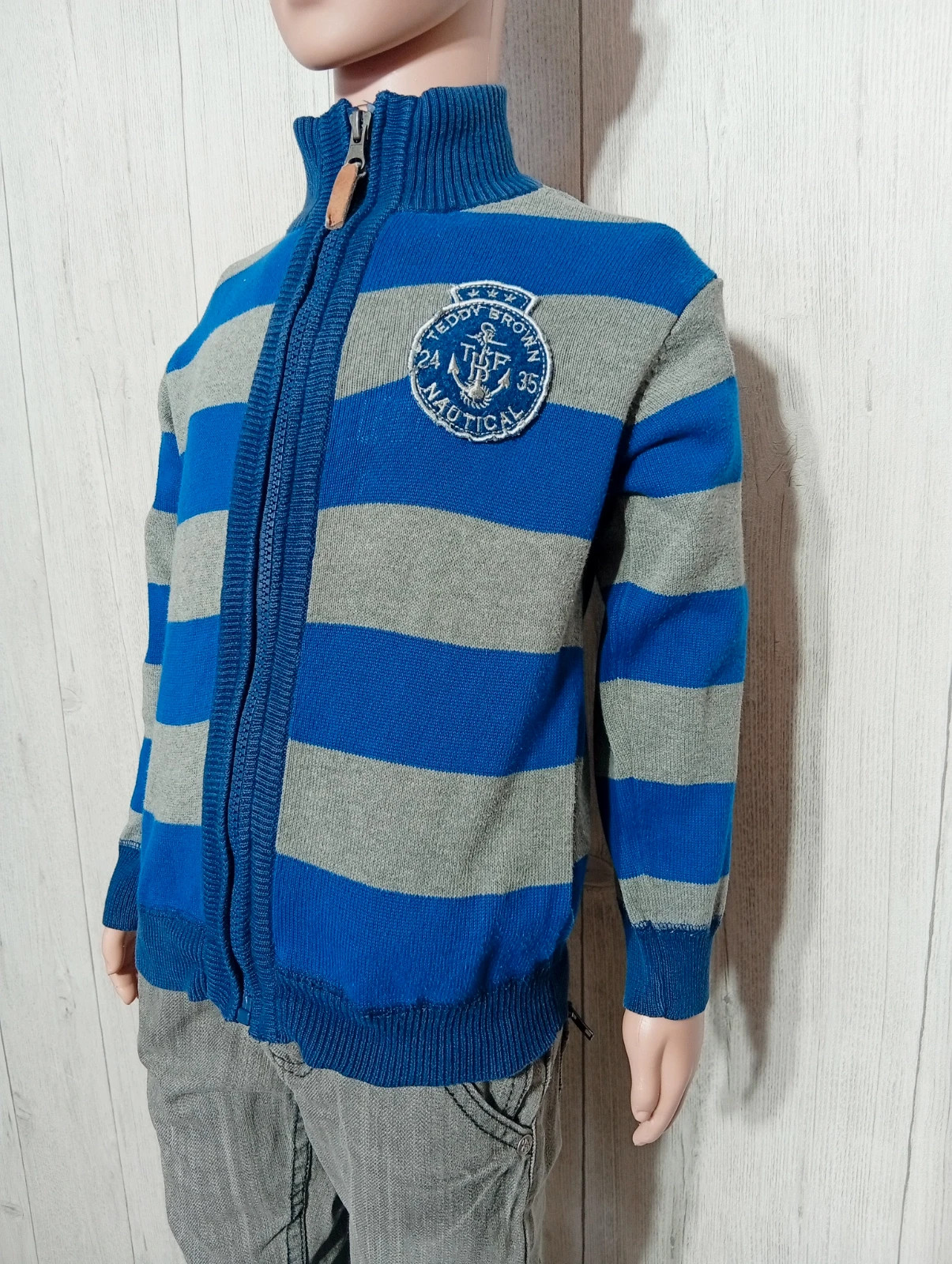 Gilet zippé garcon-taille 4 ans - teddy brown - couleur gris marine bleu – Teddy Brown – taille 4 ans / 104 cm 5