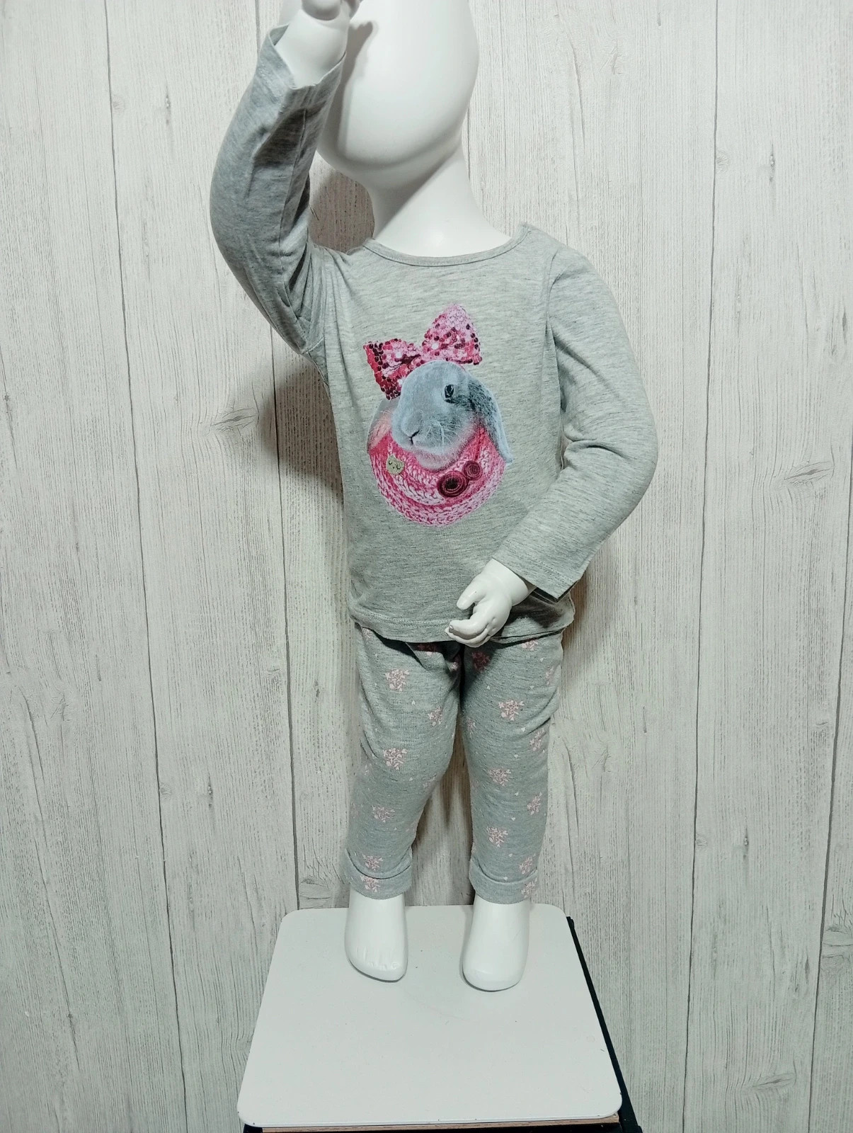 Ensemble 2 pieces fille - taille 18 mois (80 cm) - grain de blé - couleur gris rose – Grain de Blé – taille 12-18 mois / 80 cm