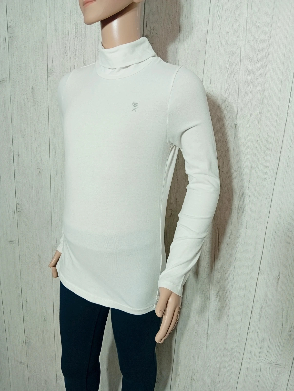 Pull col roulé manches longues fille- taille 8 ans (128 cm) - okaidi - couleur blanc – Okaïdi – taille 8 ans / 128 cm 5