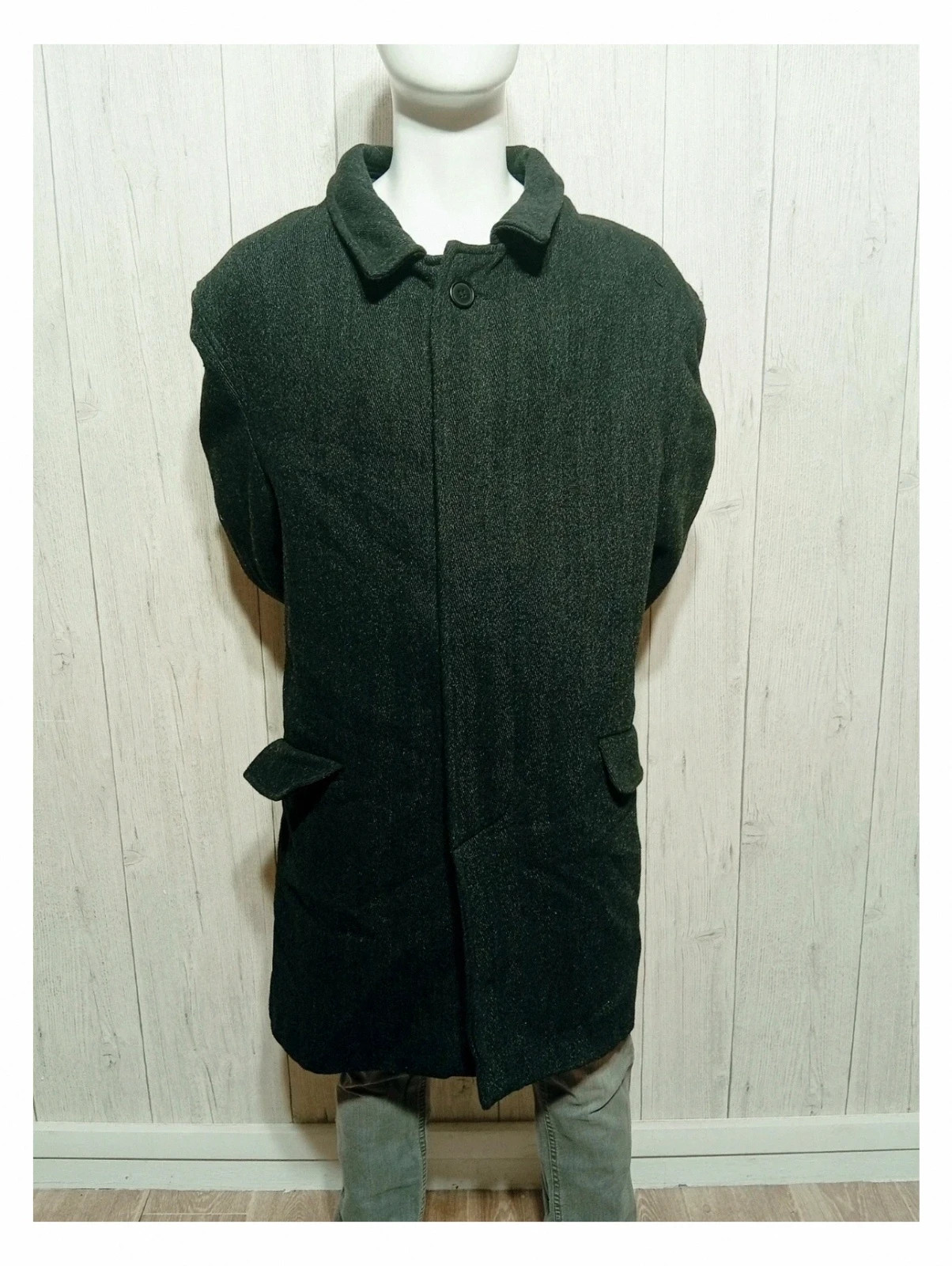 Manteau long homme - taille XL/42 - inextenso- - couleur gris noir