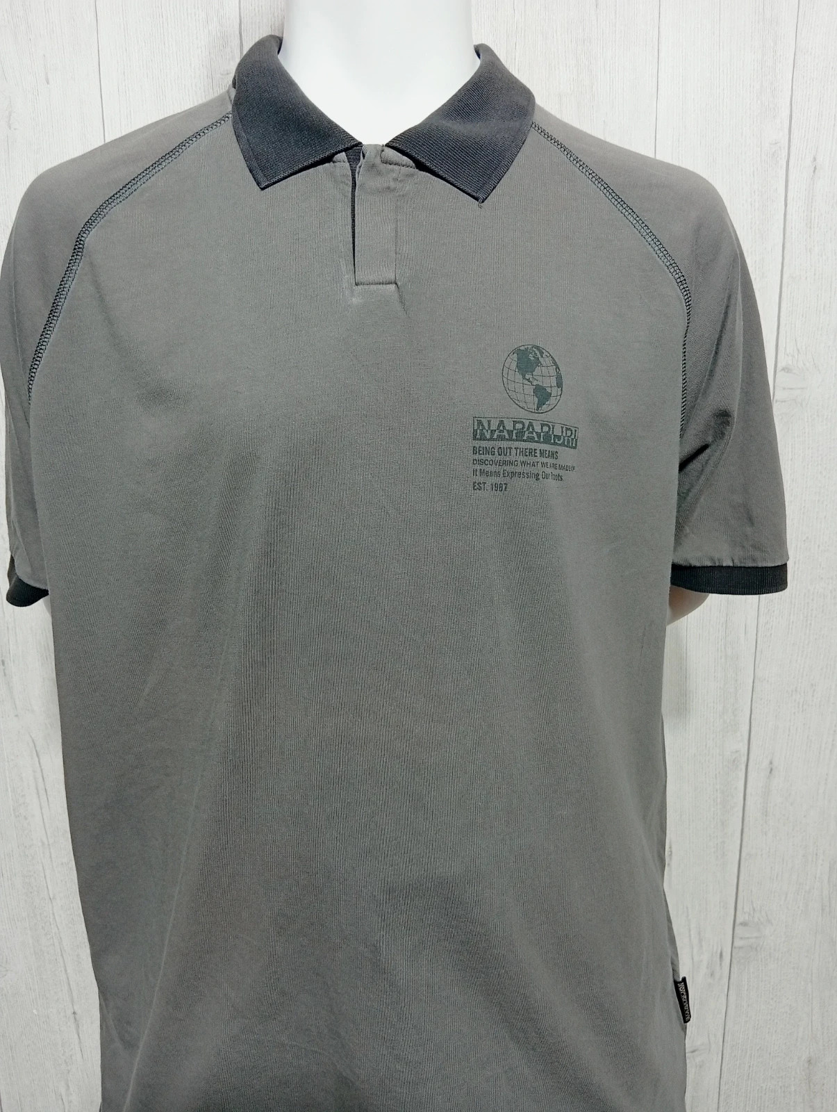 Polo manches courtes homme -taille XL/42 - napapijri- couleur gris – Napapijri – taille XL 2