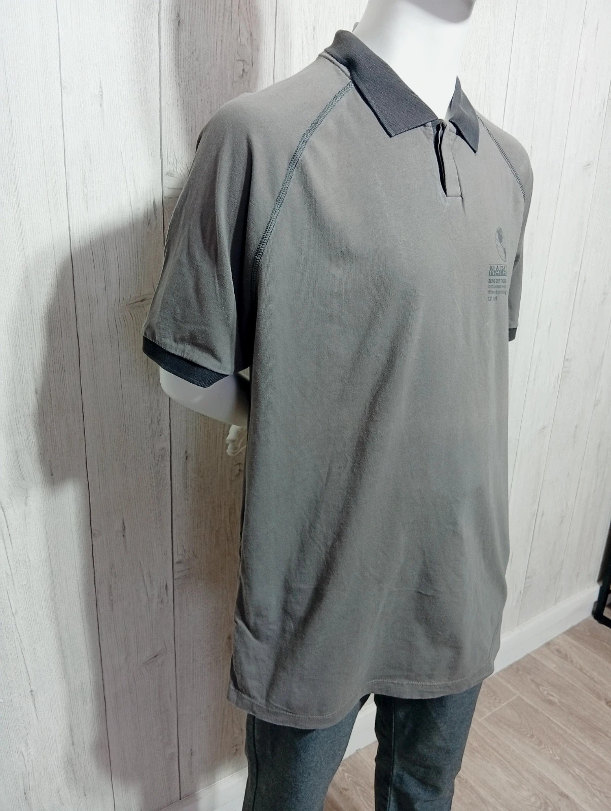 Polo manches courtes homme -taille XL/42 - napapijri- couleur gris – Napapijri – taille XL 4