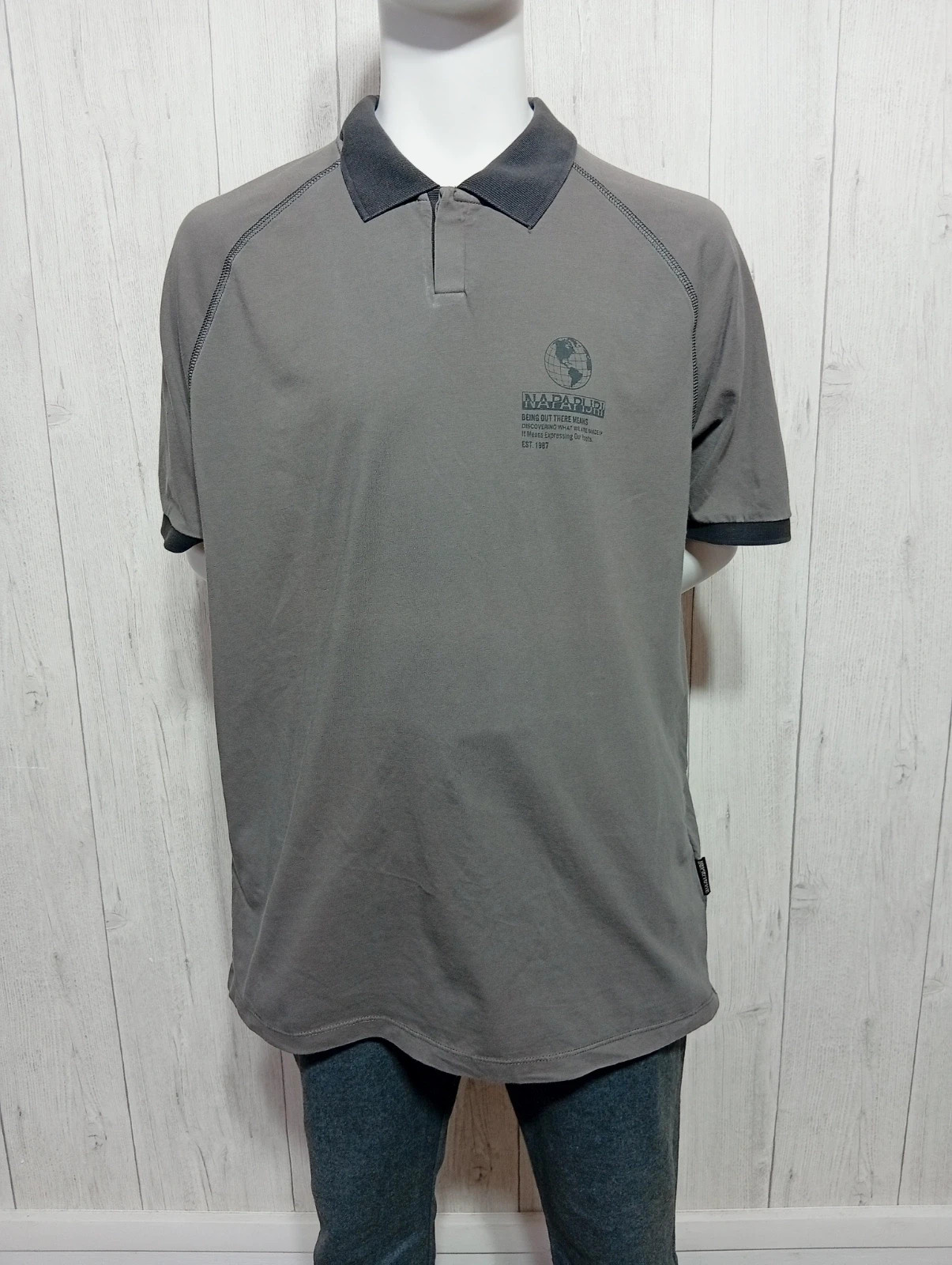 Polo manches courtes homme -taille XL/42 - napapijri- couleur gris