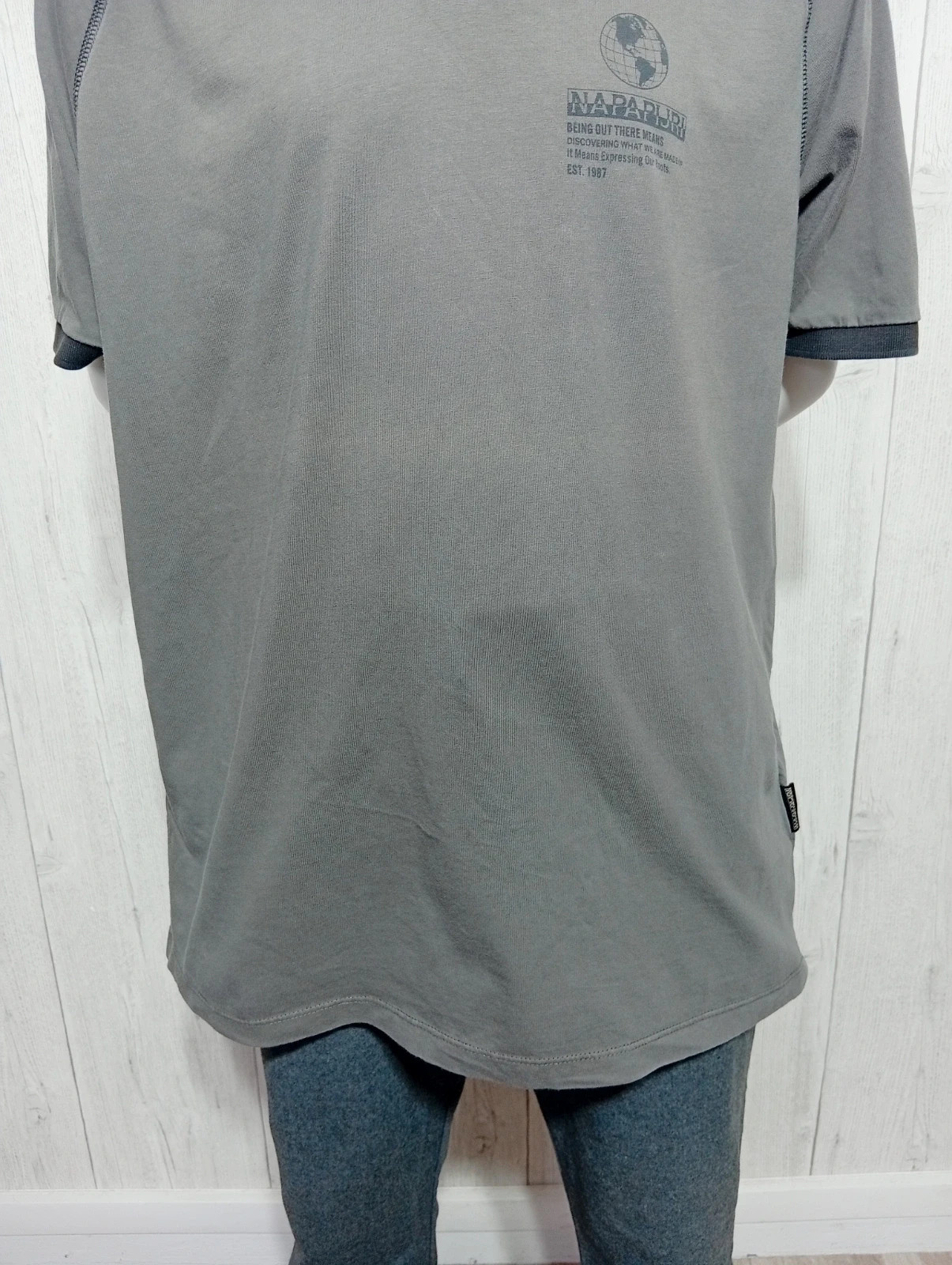 Polo manches courtes homme -taille XL/42 - napapijri- couleur gris – Napapijri – taille XL 3