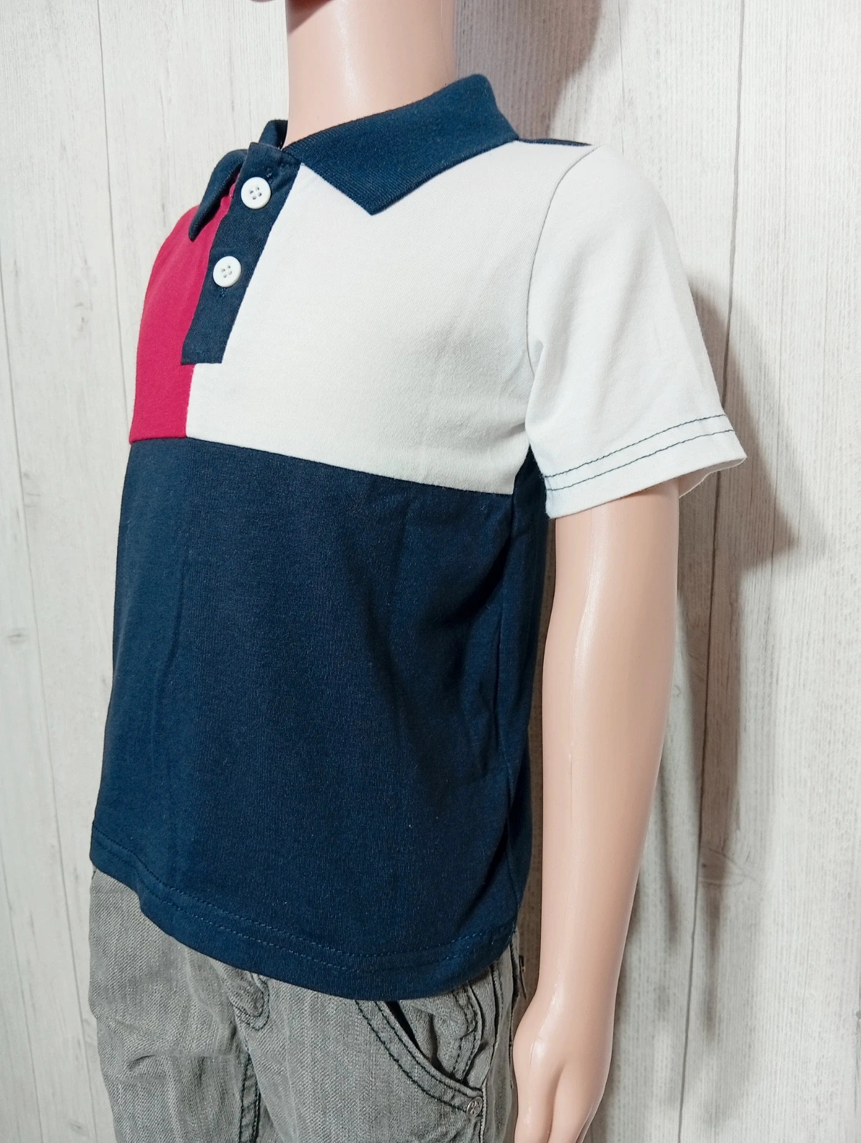 Polo manches courtes garcon - taille 3ans (100 cm) - shein - couleur marine blanc rouge – Shein – taille 3 ans / 98 cm 5