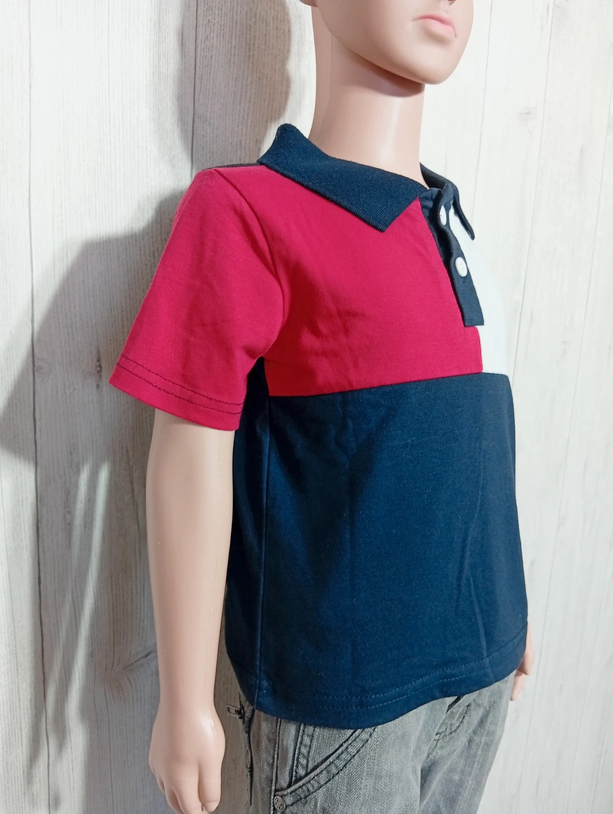Polo manches courtes garcon - taille 3ans (100 cm) - shein - couleur marine blanc rouge – Shein – taille 3 ans / 98 cm 4