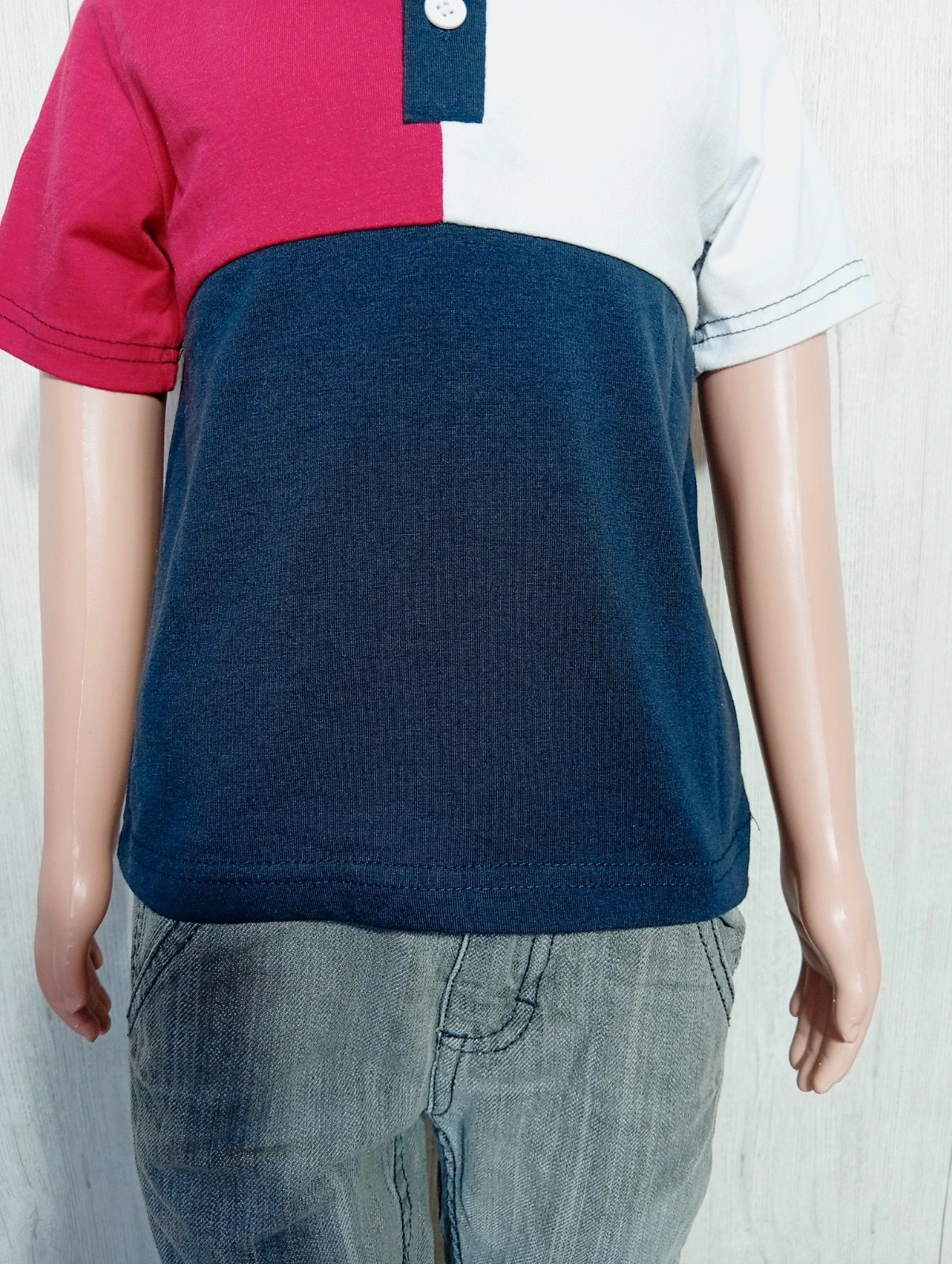 Polo manches courtes garcon - taille 3ans (100 cm) - shein - couleur marine blanc rouge – Shein – taille 3 ans / 98 cm 3